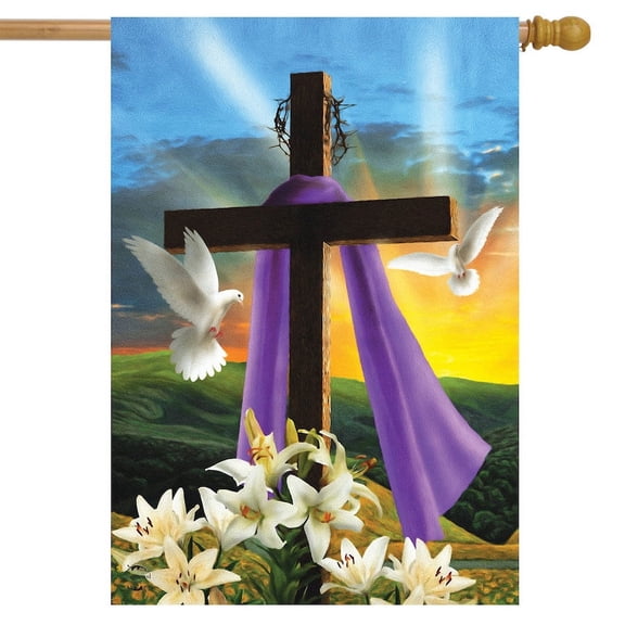 Easter Sunrise Religious House Flag