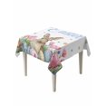 thumbnail image 1 of Easter Suqare Tablecloth - 60 x 60 Inch, Pink Tulip Flowers Spring Watercolor Bunny Floral Waterproof & StainResistant Tablecloth, Washable Oil-proof Table Cover for Dining/Party/Wedding/Buffet, 1 of 9