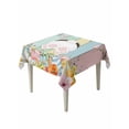 thumbnail image 1 of Easter Suqare Tablecloth - 60 x 60 Inch, Spring Colorful Bunny Eggs Flower Wood Grain Waterproof & StainResistant Tablecloth, Washable Oil-proof Table Cover for Dining/Party/Wedding/Camping/Buffet, 1 of 9