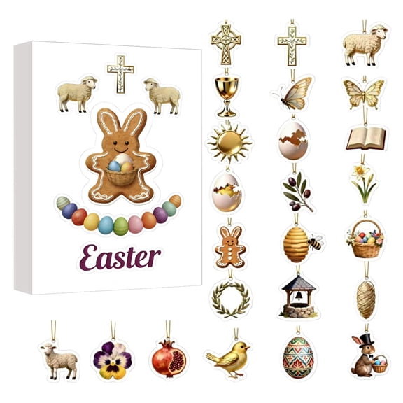 Easter Surprise Calendar Countdown 24 Days 2D Flat Acrylic Hanging Piece