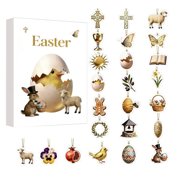 Easter Surprise Calendar Countdown 24 Days 2D Flat Acrylic Hanging Piece