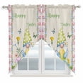 thumbnail image 1 of Easter Swag Curtains for Kitchen/Bedroom/Living Room, Country Gnomes Duck Floral Eggs Pink Buffalo Check Scalloped Curtains 63 Inch Long, Window Swag Topper Curtains Valances 2 Panels Set 36"x63", 1 of 8