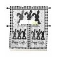 thumbnail image 1 of Easter Swag Curtains for Living Room/Bedroom Windows, Spring Polka Dot Bunny Black Plaid Checkered Kitchen Curtains and Valances Set 36 Inch Length, Light Filtering Swags Valance Curtain Panels, 1 of 5