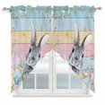 thumbnail image 1 of Easter Swag Valances for Windows 2 Pack, Kitchen Window Curtains 36 Inch Length, Spring Bunny Eggs Flowers Colorful Wooden Grain Privacy Swag Curtains for Living Room/Bathroom with Rod Pocket 36"x36", 1 of 8