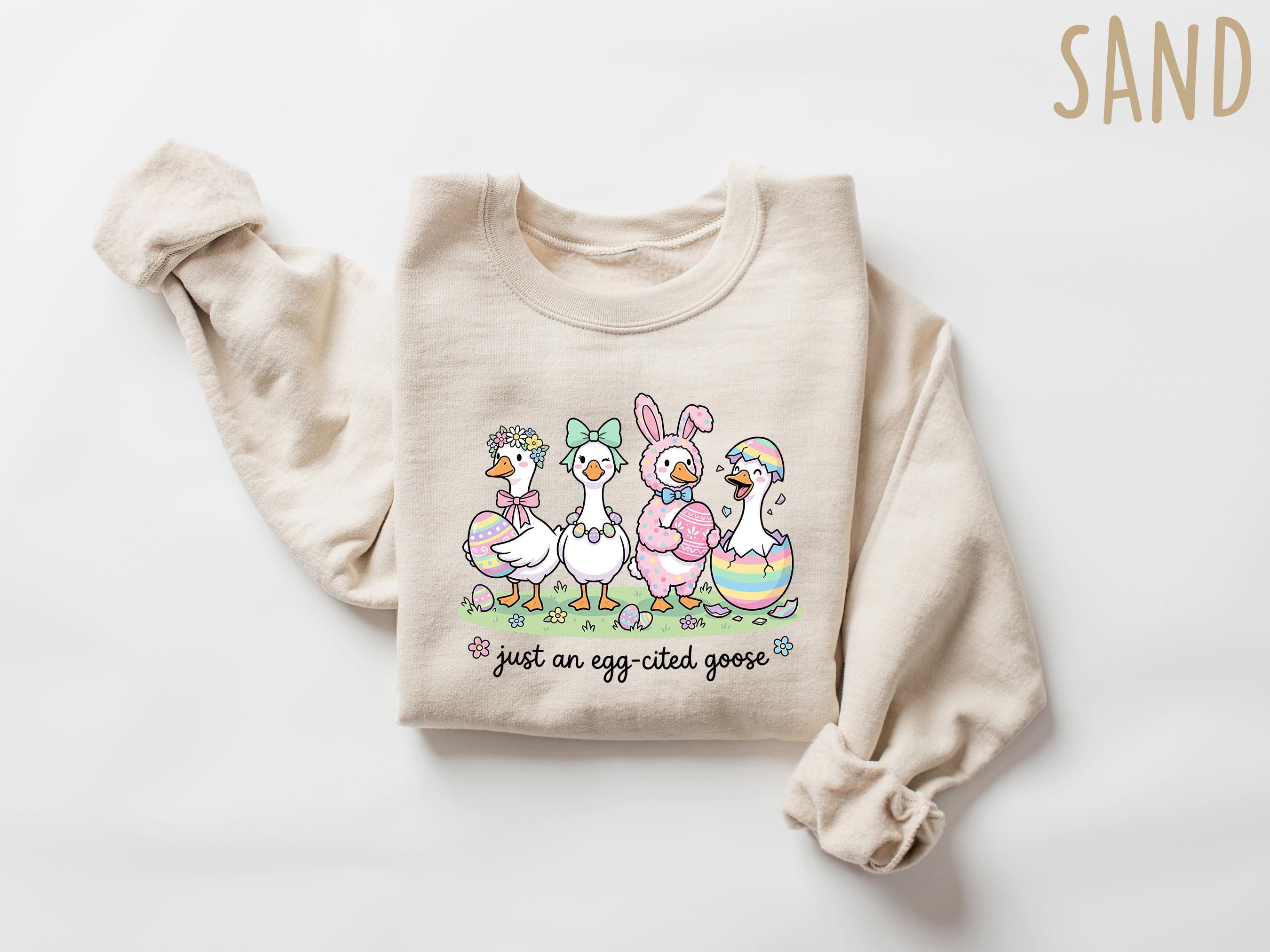 Easter Sweatshirt Cute Goose Crewneck, Funny Easter Egg Shirt, Spring ...