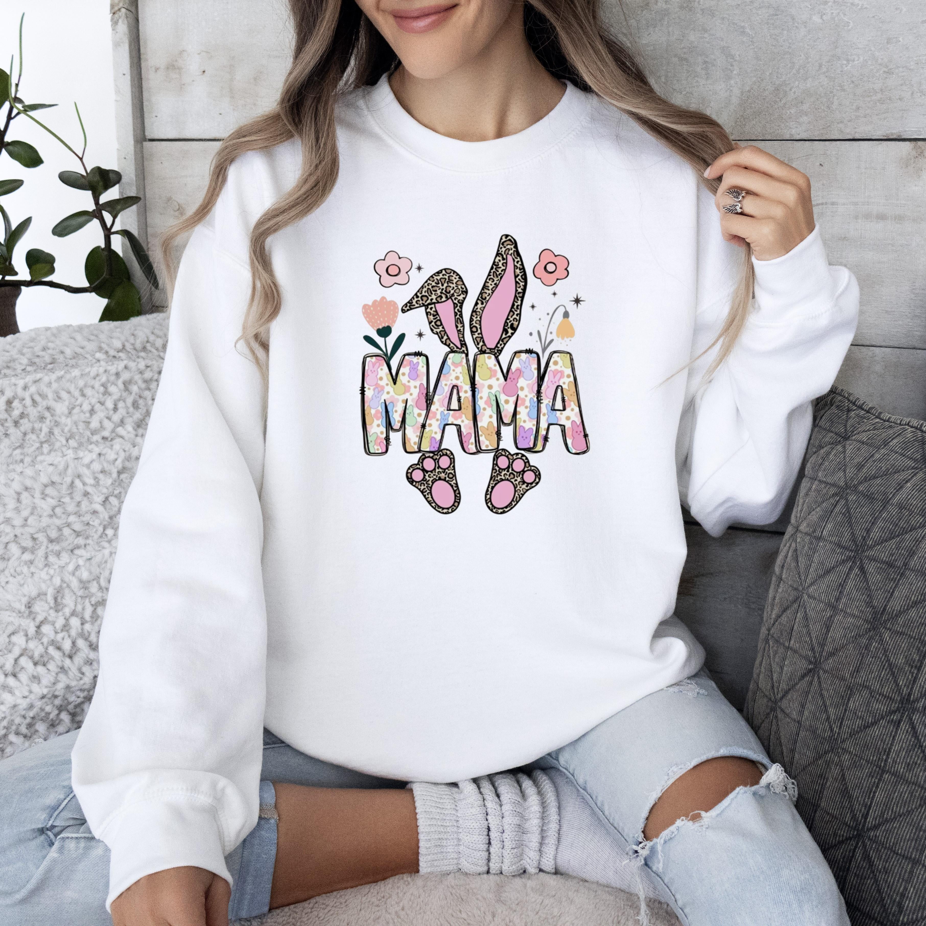 Easter Sweatshirt Mama Bunny Design for Easter for men women up Easter Sweatshirt Mama Bunny Design for Easter for men women up