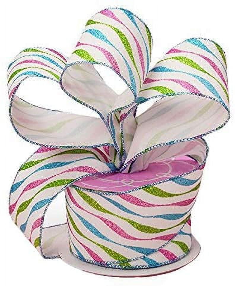 Purple Blue Ribbon for Gift Wrapping 2.5 x 10 Yards 3 Rolls,Wired