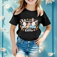 thumbnail image 1 of Easter T-Shirt Bunny Print Funny Rabbit Graphic Tshirts Rabbit Easter Toddler Girls T-Shirt Size 10-11, 1 of 4