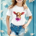 thumbnail image 1 of Easter T-Shirt Bunny Print Short Sleeve Shirt Easter Outfit Kids Cute Shirt Size 10-11, 1 of 5