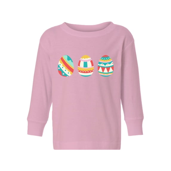 Easter T Shirt for 2 Year Old Girl Easter Eggs 3T 4T 5T Boys Shirts Christian Gifts for Toddlers Unisex Long Sleeve Tee