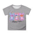 thumbnail image 1 of Easter T-Shirt for Toddler Girls Colorful Bow Bunny T-Shirt Baby Happy Easter Outfit Short Sleeve Tee Egg Tops 2-14Y Grey, 10-11 Years, 1 of 4