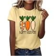 thumbnail image 1 of Easter T Shirt for Women Crew Neck Short Sleeve Happy Easter Bunny Spring Hunt Eggs Rabbit Coquette Bow Carrot Cute Pullover T-Shirt, 1 of 4