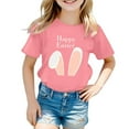 thumbnail image 1 of Easter T-Shirts Baby Boys Girls Short Sleeve Shirts Toddler Hop Bunny Egg Tractor Graphic Tees Tops 2-7 Years Easter Outfit Baby Girl, 1 of 3