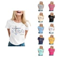 thumbnail image 1 of Easter T Shirts for Women Short Sleeve Crewneck Christian Bible Verse Risen Indeed Graphic Tees, 1 of 6