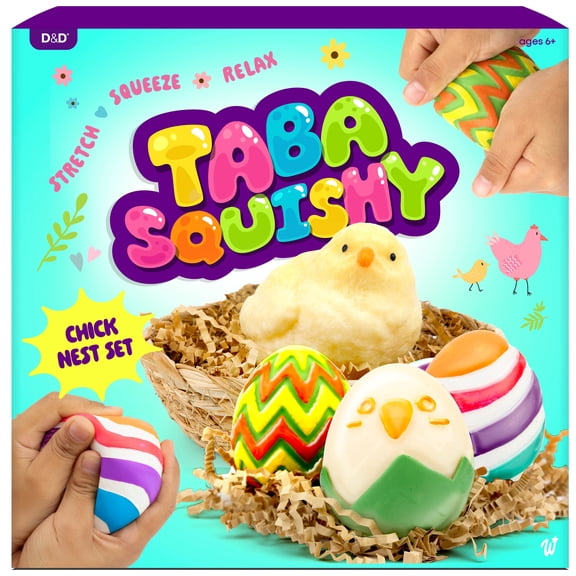 Easter Taba Squishy Chicken Nest Egg Kit for Kids - Easter Basket Stuffers - Gifts for Girls & Boys