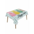 thumbnail image 1 of Easter Table Cloth, Waterproof Tablecloth for Rectangle Tables, Polka Dot Bunny Farmhouse Vintage Green Striped Reusable Washable Fabric Table Cover for Restaurant Kitchen Dining Tables 60"x102", 1 of 9