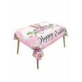 thumbnail image 1 of Easter Table Cloth, Waterproof Tablecloth for Rectangle Tables, Spring Watercolor Flower Leaf Plant Pink Reusable Washable Fabric Table Cover for Restaurant Kitchen Dining Tables 60"x84", 1 of 9