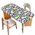 thumbnail image 1 of Easter Table Cloths for 3 Foot Rectangle Tables, Colorful Cute Rabbits Love Polka Dots Spring Patio Waterproof Elastic Fitted Tablecloths, Washable Rectangular Table Cover for Camping, 1 of 8