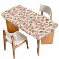 thumbnail image 1 of Easter Table Cloths for 3 Foot Rectangle Tables, Country Floral Wreath Rabbit Ears Eggs Carrots Patio Waterproof Elastic Fitted Tablecloths, Washable Rectangular Table Cover for Camping, 1 of 8
