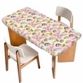 thumbnail image 1 of Easter Table Cloths for 3 Foot Rectangle Tables, Spring Colorful Rabbit Ears Eggs Flowers Carrots Patio Waterproof Elastic Fitted Tablecloths, Washable Rectangular Table Cover for Camping, 1 of 8