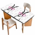 thumbnail image 1 of Easter Table Cloths for 4 Foot Rectangle Tables, Funny Rabbit Carrots Black White Buffalo Plaid Patio Waterproof Elastic Fitted Tablecloths, Washable Rectangular Table Cover for Camping, 1 of 8