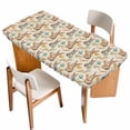 thumbnail image 1 of Easter Table Cloths for 4 Foot Rectangle Tables, Spring Rabbit Eggs Carrots Farmhouse Retro Patio Waterproof Elastic Fitted Tablecloths, Washable Rectangular Table Cover for Camping, 1 of 8