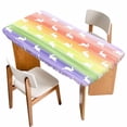 thumbnail image 1 of Easter Table Cloths for 4 Foot Rectangle Tables, Spring Rabbit Silhouette Colorful Rainbow Graffiti Patio Waterproof Elastic Fitted Tablecloths, Washable Rectangular Table Cover for Camping, 1 of 8