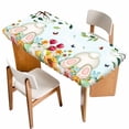 thumbnail image 1 of Easter Table Cloths for 4 Foot Rectangle Tables, Spring Watercolor Eggs Country Tulip Flower Plant Patio Waterproof Elastic Fitted Tablecloths, Washable Rectangular Table Cover for Camping, 1 of 8