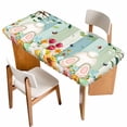 thumbnail image 1 of Easter Table Cloths for 4 Foot Rectangle Tables, Spring Watercolor Eggs Country Tulip Wooden Grain Patio Waterproof Elastic Fitted Tablecloths, Washable Rectangular Table Cover for Camping, 1 of 8