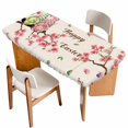 thumbnail image 1 of Easter Table Cloths for 6 Foot Rectangle Tables, Country Spring Gnomes Flowers Colorful Eggs Retro Patio Waterproof Elastic Fitted Tablecloths, Washable Rectangular Table Cover for Camping, 1 of 8