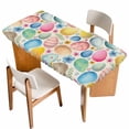 thumbnail image 1 of Easter Table Cloths for 6 Foot Rectangle Tables, Spring Colorful Eggs Flower Leaf Plant Beige Patio Waterproof Elastic Fitted Tablecloths, Washable Rectangular Table Cover for Camping, 1 of 8