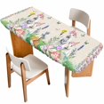 thumbnail image 1 of Easter Table Cloths for 8 Foot Rectangle Tables, Spring Bunny Botanical Flowers Herbs Eggs Plaid Patio Waterproof Elastic Fitted Tablecloths, Washable Rectangular Table Cover for Camping, 1 of 8