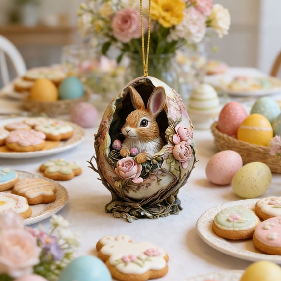 Easter Table Decorations,Easter Bunny Wooden Table Centerpieces Vintage,Rabbit Tabletop Signs,Rustic Farmhouse Decorative for Spring Home Office,Tiered Tray Decor,Party Favor Supplies 2D