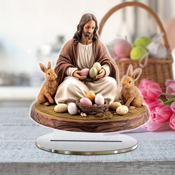 Easter Table Decorations, Staron Festive 2D Holiday Tabletop Ornaments, Vibrant Spring Visual Decor for Home Living Room Bedroom Centerpiece