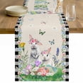 thumbnail image 1 of Easter Table Runner 120 Inches Long Farmhouse Dress Scarves, Spring Rustic Rabbit Botanical Flowers Eggs Plaid Dining Tablerunner for Coffee Table/Kitchen Island/Party Décor, 13" x 120", 1 of 8