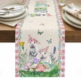 thumbnail image 1 of Easter Table Runner - 36 Inch Long, Kitchen Dining Table Runner Dresser Scarves, Spring Bunny Botanical Flowers Herbs Eggs Plaid Farmhouse Decor for Coffee Tables Wedding Party Banquet, 1 of 8
