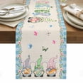 thumbnail image 1 of Easter Table Runner - 36 Inch Long, Kitchen Dining Table Runner Dresser Scarves, Spring Gnomes Flowers Rabbit Eggs Blue Check Farmhouse Decor for Coffee Tables Wedding Party Banquet, 1 of 8