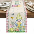 thumbnail image 1 of Easter Table Runner - 60 Inch Long, Kitchen Dining Table Runner Dresser Scarves, Country Gnomes Duck Floral Eggs Pink Buffalo Check Farmhouse Decor for Coffee Tables Wedding Party Banquet, 1 of 8