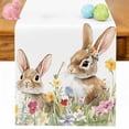 thumbnail image 1 of Easter Table Runner 60 Inches Long for Kitchen Dining, Cartoon Cute Bunny Rabbit Flowers Floral Country Dresser Scarf Farmhouse, Dining Table Decorations for Wedding/Parties, 13 x 60 In, 1 of 8