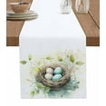 thumbnail image 1 of Easter Table Runner 60 Inches, Spring Watercolor Colorful Eggs Plants Leaves Bed Runner Dresser Scarves Tabletop for Indoor Outdoor Parties/Ceremony/Banquet, 13" x 60", 1 of 8