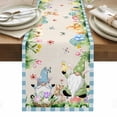 thumbnail image 1 of Easter Table Runner - 70 Inch Long, Kitchen Dining Table Runner Dresser Scarves, Spring Gnomes Bunny Butterfly Duck Floral Plaid Farmhouse Decor for Coffee Tables Wedding Party Banquet, 1 of 8