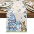 thumbnail image 1 of Easter Table Runner - 72 Inch Long, Kitchen Dining Table Runner Dresser Scarves, Farmhouse Retro Spring Rabbits Gnomes Blue Flowers Farmhouse Decor for Coffee Tables Wedding Party Banquet, 1 of 8