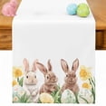 thumbnail image 1 of Easter Table Runner 72 Inches Long for Kitchen Dining, Spring Bunny Colorful Eggs Botanical Floral Herbs Dresser Scarf Farmhouse, Dining Table Decorations for Wedding/Parties, 18 x 72 In, 1 of 8