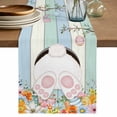 thumbnail image 1 of Easter Table Runner 72 Inches, Spring Watercolor Bunny Eggs Wood Grain Teal Blue Bed Runner Dresser Scarves Tabletop for Indoor Outdoor Parties/Ceremony/Banquet, 18" x 72", 1 of 8