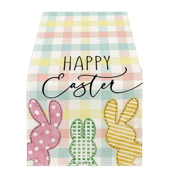 Easter Table Runner 86 Inch – Large Colorful Heart Table Flag for Dining Table, Living Room, Wedding, Anniversary, Restaurant Décor – Holiday Spring Decoration