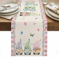 thumbnail image 1 of Easter Table Runner - 90 Inch Long, Kitchen Dining Table Runner Dresser Scarves, Country Gnomes Rabbit Colorful Eggs Flowers Treill Farmhouse Decor for Coffee Tables Wedding Party Banquet, 1 of 8