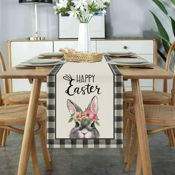 Easter Table Runner Super Soft Tablecloth for Catering Wedding Kitchen Party Holiday Picnic Home Decor 13x72 Inch Long Romantic Heart Art Texture