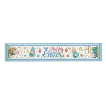 Easter Table Runner Ink Floral Bunny Long Table Runners Spring Holiday Kitchen Dining Table Party Farmhouse Decoration 13 x 72 Inch