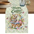 thumbnail image 1 of Easter Table Runner, Spring Floral Easter Eggs Bunny Tulip Butterfly Washable Cotton Linen Table Runners 72 Inches Long, Dresser Scarf Runner for Dining/Coffee/Kitchen/TV Stands/Cabinets 13''x72'', 1 of 9