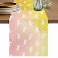 thumbnail image 1 of Easter Table Runner, Spring Rabbits Silhouette Rainbow Ombre Art Washable Cotton Linen Table Runners 36 Inches Long, Dresser Scarf Runner for Nightstand/End Tables/Round Tables 13''x36'', 1 of 9